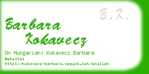 barbara kokavecz business card